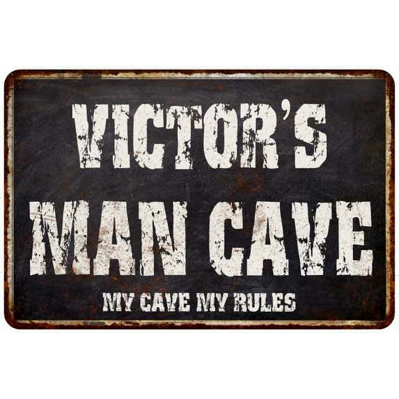 VICTOR'S Man Cave Black Grunge Sign Home Décor Gift Cave Funny 112180004357