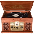 thumbnail image 1 of VICTOR State 7-in-1 Turntable Music Center with 3-Speed Record Player, CD/MP3/Cassette Player, FM Radio, Dual Bluetooth In & Out, and Built-in Stereo Speakers, Mahogany (VWRP-3800-MH), 1 of 12