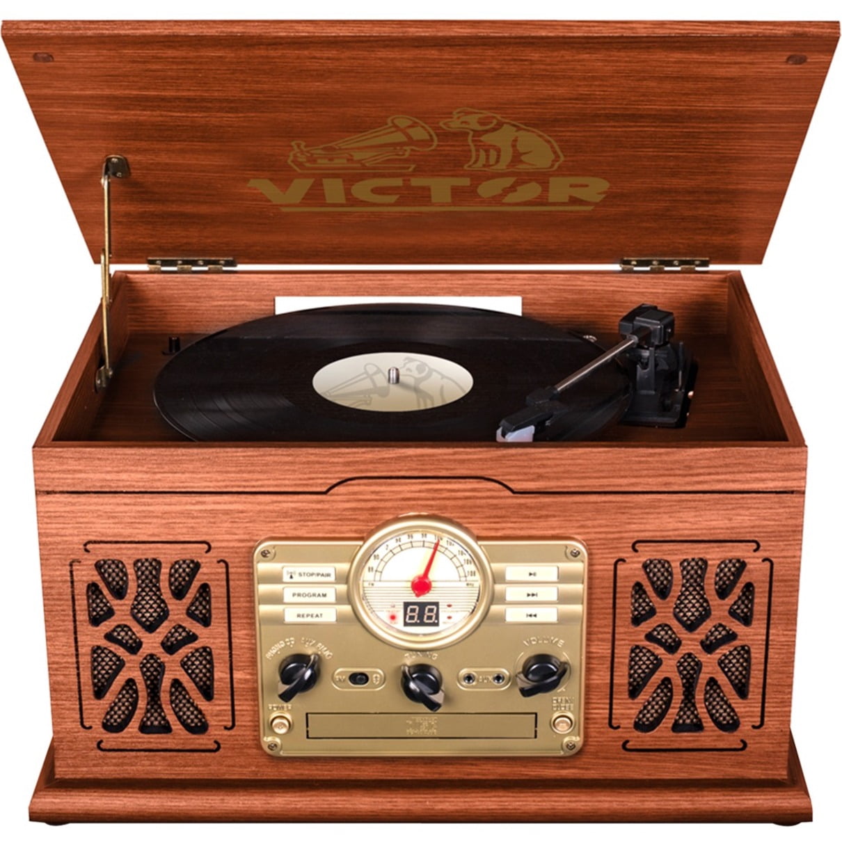 Victor, 7-in-1 Turntable Music Center, VWRP-3800-ES, Espresso