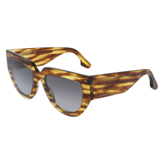 Victoria Beckham VB679S 224 53mm Rectangle Sunglasses Women's Striped Tobacco