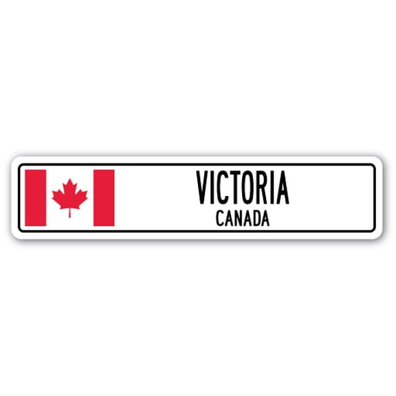VICTORIA CANADA Street Sign Canadian flag city country road wall gift