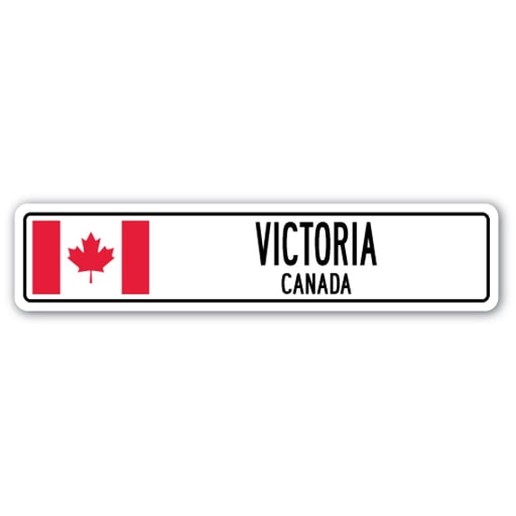 VICTORIA CANADA Street Sign Canadian flag city country road wall gift