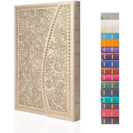 VICTORIA'S JOURNALS Magnet Journal, Carving Vintage Notebook Faux Leather Hard Cover Personal Diary Lined Pages Ribbon Bookmark, 8'' x 5.7''