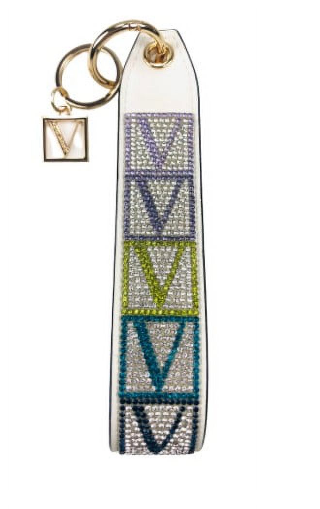 VIictoria's Secret V Monogram Silver Shine Wristlet Strap Rhinestone