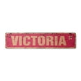 thumbnail image 1 of VICTORIA Vintage Aluminum Street Sign Childrens Name Room Metal Sign rustic metal tin | Indoor/Outdoor |  30" Wide, 1 of 4