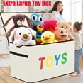 thumbnail image 1 of VICTORICH Extra Large Children's Collapsible Toy Storage Fabric 32 gal Kids Room Toy Chest, Beige, 1 of 8