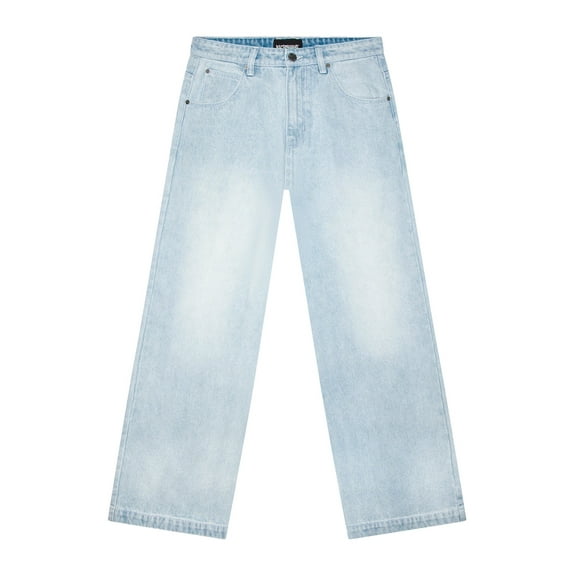 VICTORIOUS Men's Ultra Baggy Y2K Wide-Leg Denim Jeans DL981 Light Indigo 3232