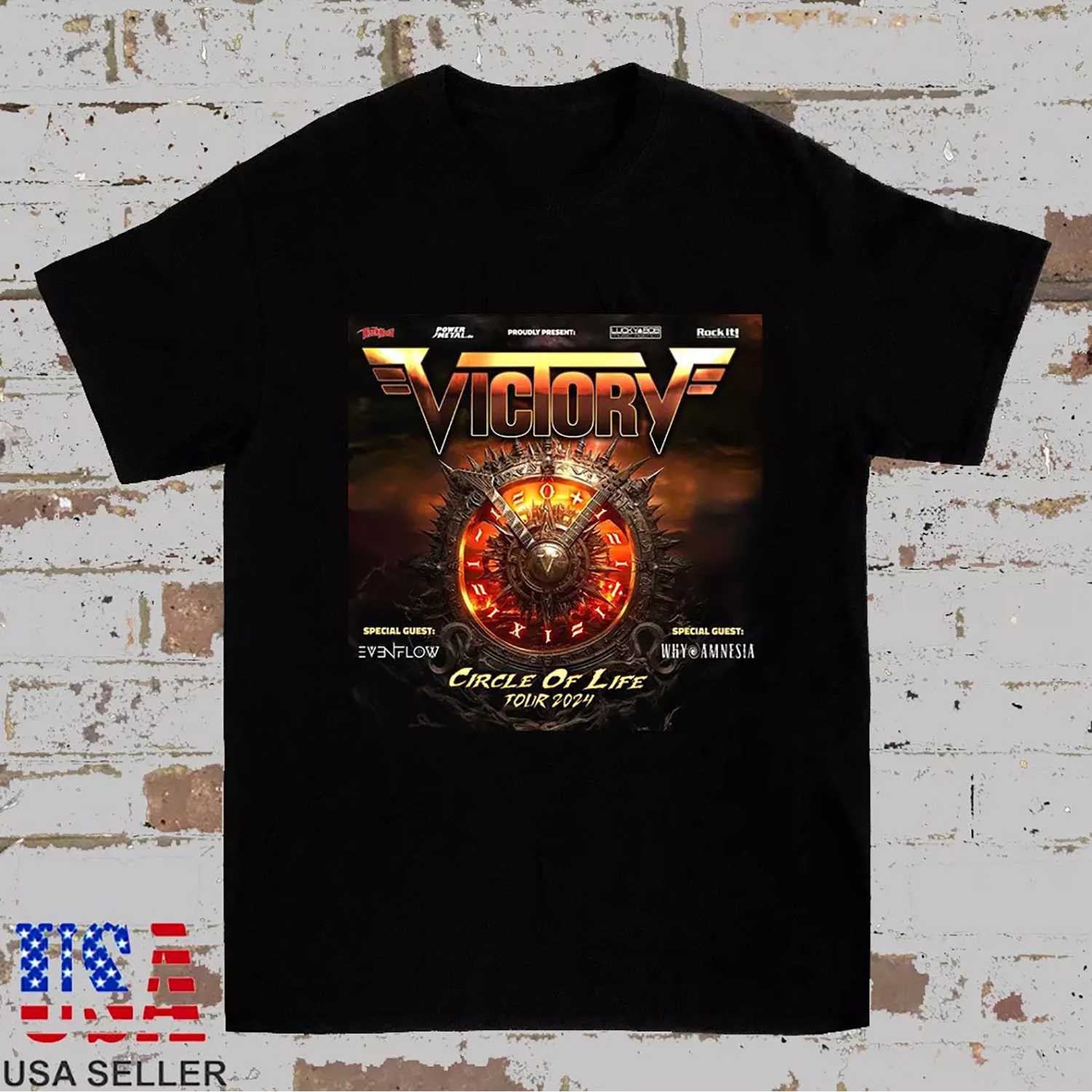 VICTORY Band Circle Of Life Tour 2024 Short Sleeve T Shirt Full Size S