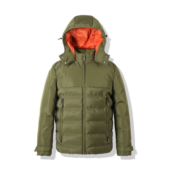 VICTORY OUTFITTERS Hooded Men's Jacket Winter Parka Jacket Warm Thicken Ski Coat-Olive-XL