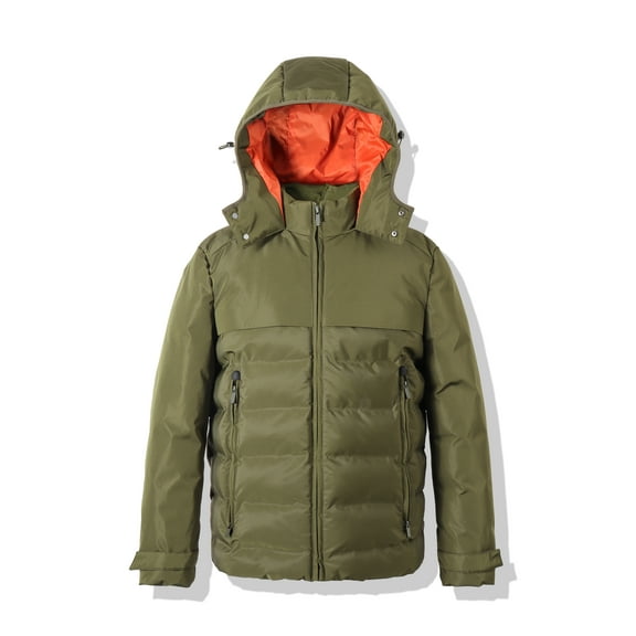 VICTORY OUTFITTERS Hooded Men's Jacket Winter Parka Jacket Warm Thicken Ski Coat-Olive-XXL
