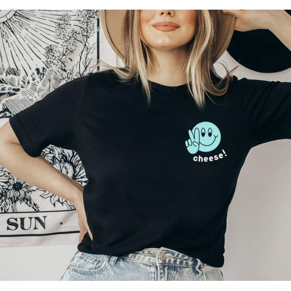 VICTORY SMILEY FACE Grpahic Short sleeve Tees