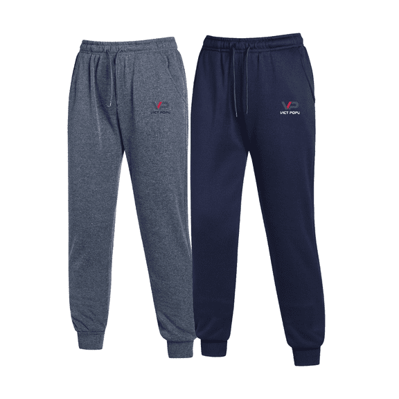 VICTPOPU Solid Color Casual Jogger Set, Two-piece Casual/Walking Outfit, Simple and Comfortable Sports Pants, Men's and Women's Clothing,Darkgray/Navy-M