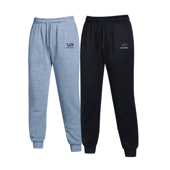 VICTPOPU Solid Color Casual Jogger Set, Two-piece Casual/Walking Outfit, Simple and Comfortable Sports Pants, Men's and Women's Clothing,Black/Grey-L