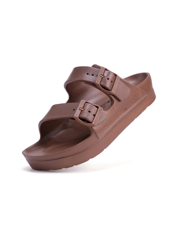 Women's platform high-heeled flip-flops - thick sole for heightening, anti-slip, suitable for outerwear, versatile for summer beach and sandal use,Brown-40