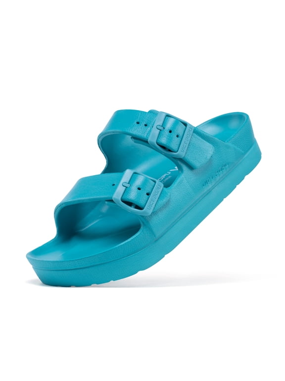 Women's platform high-heeled flip-flops - thick sole for heightening, anti-slip, suitable for outerwear, versatile for summer beach and sandal use,Lake blue-40
