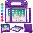 thumbnail image 1 of VICVOL Kids Case for iPad 5th/6th Generation (9.7 inch, 2017/2018), iPad Air 1 & Air 2 & Pro 9.7 Case with Screen Protector, Durable Shockproof Protective Cover with Handle Stand, Purple, 1 of 8