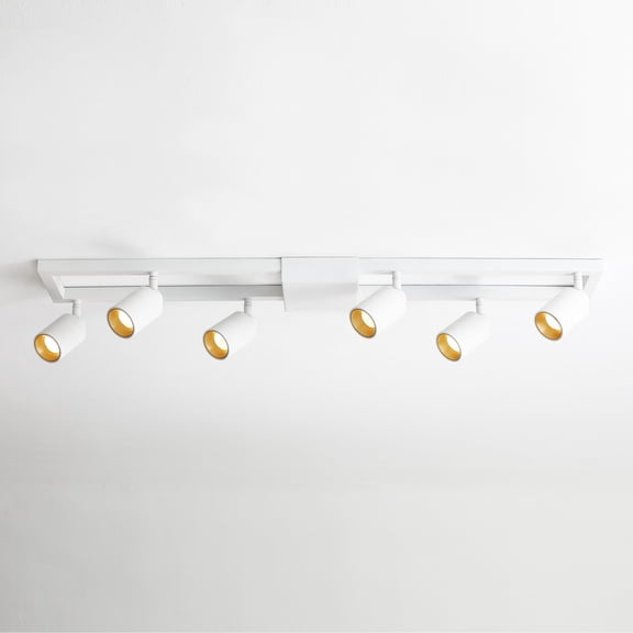 Shura White 6-Light Square Ceiling Light with Rotatable Heads, Integrated LED Bulbs, 3000K