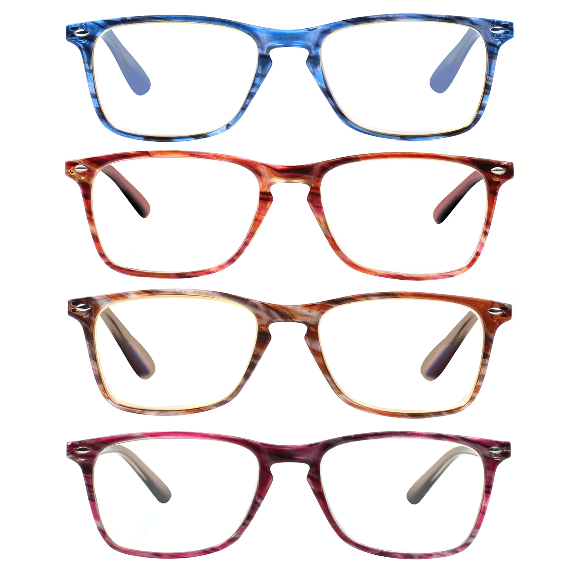 VIDEBLA 4 Pack Reading Glasses for Women Blue Light Blocking Spring