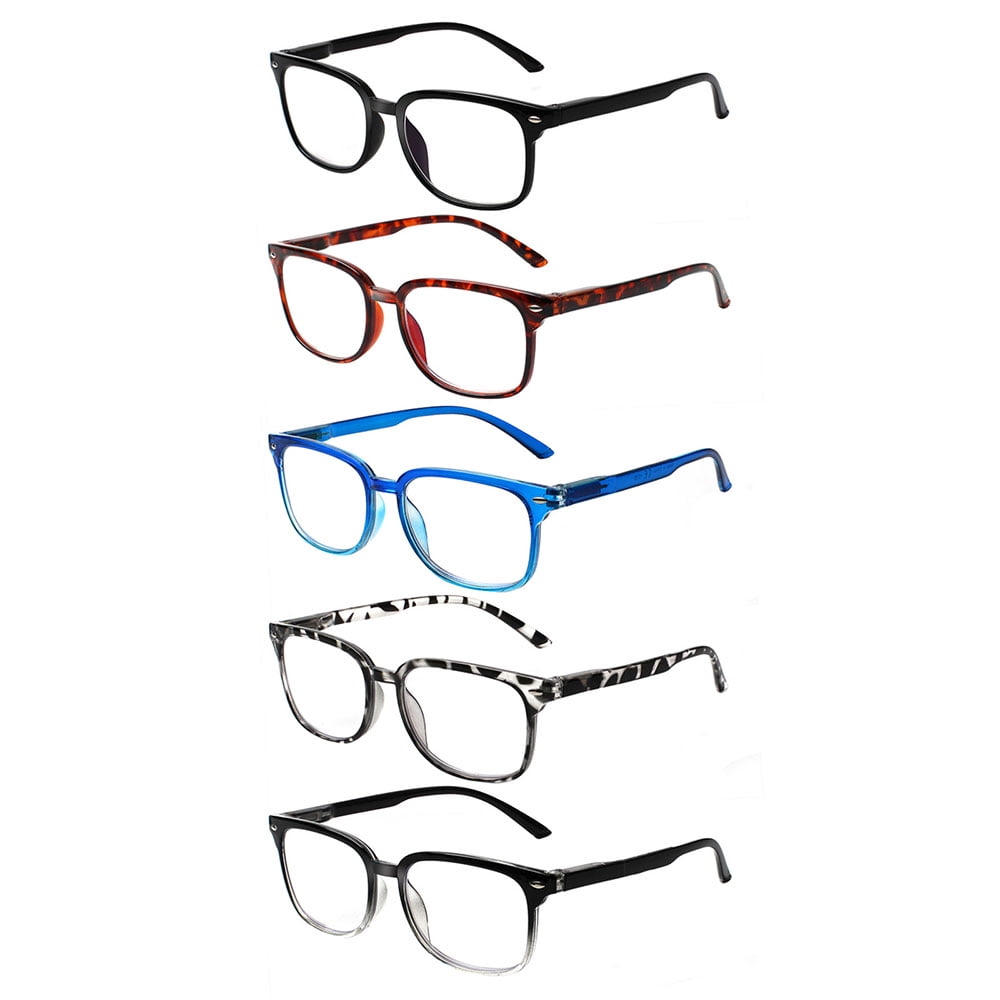 Videbla 5 Pack Blue Light Blocking Reading Glasses For Men And Women Spring Hinged Hd Lens 9139