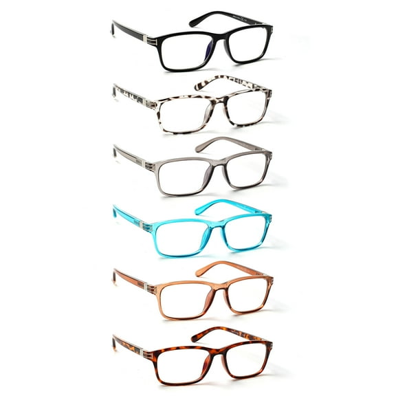 VIDEBLA 6 Pack Blue Light Blocking Reading Glasses Men Women Spring Hinge Quality Reader