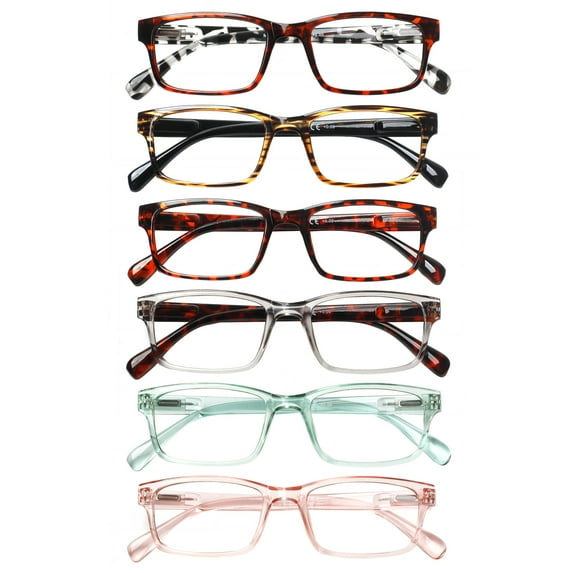 VIDEBLA 6 Pack Blue Light Blocking Reading Glasses for Women and Men Spring Hinge Readers