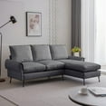 thumbnail image 1 of [Modern 81" L-Shaped Sectional Sofa with Reversible Chaise in Technical Leather], 1 of 12