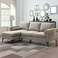 thumbnail image 1 of [VIDEO provided] [New]86" Convertible Sectional Sofa, Modern Chenille Fabric Sectional Sofa, L-Shaped Couch 3-Seat Sofa Sectional with Reversible Chaise (2 Pillows), 1 of 9