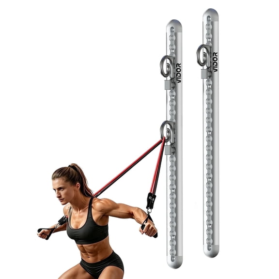 Wall Mounted Resistance Band Anchors - Heavy Duty Adjustable Wall Anchor for Resistance Bands, Wall Mount for Exercise Bands, 2-Pack 300lb