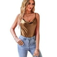 thumbnail image 1 of VIDUSSA Women's Sparkly Tank Tops Cowl Neck Sleeveless Glitter Dressy Casual Cami Shirt Shimmer Camisole Gold L, 1 of 4