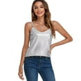 thumbnail image 1 of VIDUSSA Women's Tank Tops Fashion Glitter Party Strappy Sleeveless Tank Shirt Sparkle Shimmer Cami Sliver S, 1 of 6