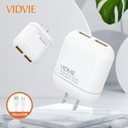 VIDVIE Dual Port Charger & Data Sync Micro USB Type C C C متوافق مع iPhone 13/13 Mini / 13 Pro / 13 Pro Max / 12/11