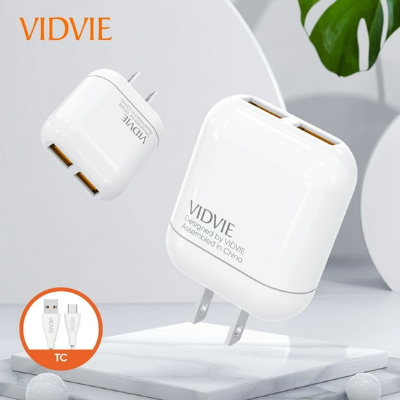 VIDVIE Dual Port Charger & Data Sync Micro USB Type C Cable  compatible for iPhone 13/13 Mini/13 Pro/13 Pro Max/12/11