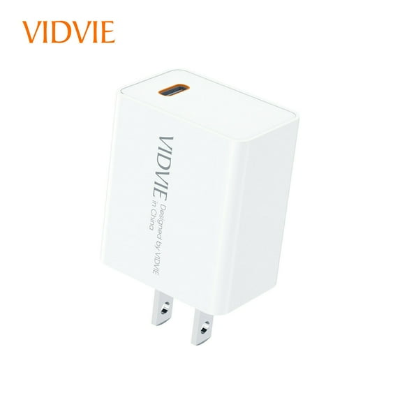 VIDVIE  USB C  Charger Head compatible with iPhone Type C Fast Charger PD 20W PLM335C  (White)  Qualcomm Quick Charge 3.0