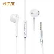 سماعات VIDVIE السلكية مع ميكروفون ، متوافقة مع iPhone و iPad و Android والكمبيوتر الأكثر مع 3.5mm Jack Wired headphone HS604