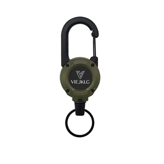 VIEJAKLG 3-in-1 Retractable Pull Reel Carabiner Keychain with Strong Steel Wire Rope Buckle, Compact Outdoor EDC Tool for Camping Hiking Travel Daily Use, 64cm Length Multifunctional Organizing Essen