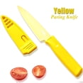 thumbnail image 1 of VIEROLA Paring Knife with Safety Sheath, 4" Stainless Steel Fruit Knife, Nonstick Coated - Yellow, 1 of 5