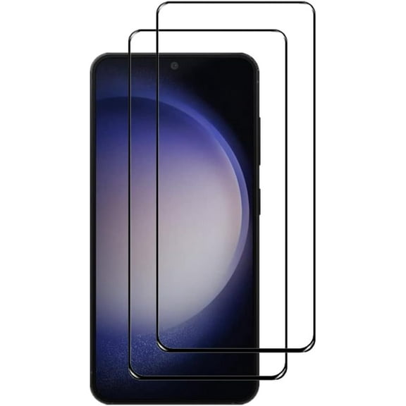 VIESUP 2PACK Screen Protector Compatible with Samsung Galaxy S23+ PLUS 5G SM-S916U1 Phone (6.60") 2023 Full Coverage Anti-scratch Easy Installation Black Silk Screen Tempered Glass Protective Film