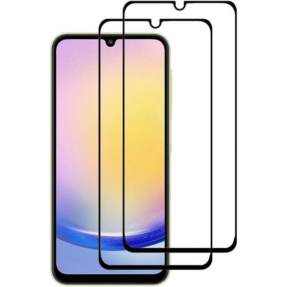 VIESUP 2Pack Screen Protector Tempered Glass Compatible with Samsung Galaxy A25 A256U 6.5 Inch Full Coverage - [Bubble Free] [Easy to Install] [Scratch Resistant ] Full Protection Film