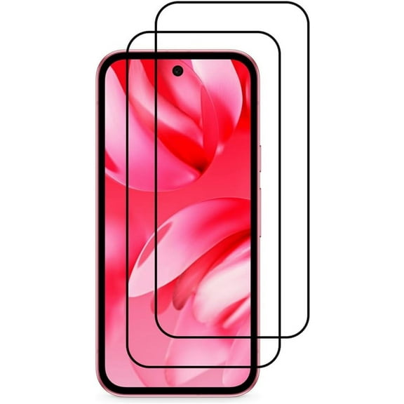 VIESUP Screen Protector for Google Pixel 9a 2025 ,2-pack Black Anti-Scratch Tempered Glass Protective Protector for Google Pixel 9a 2025