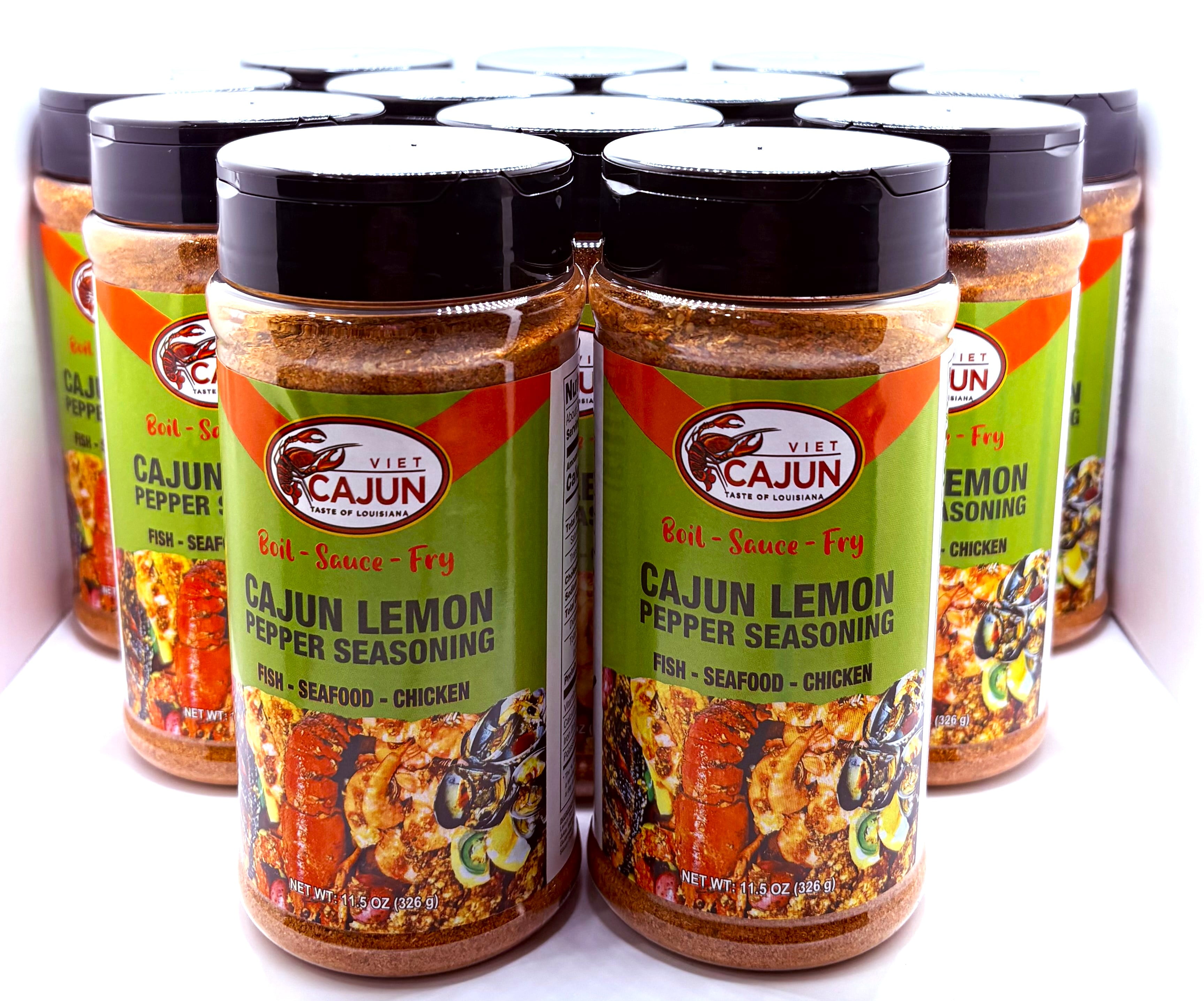 VIET CAJUN - CAJUN LEMON PEPPER SEASONING (CASE BY 12) - 11.5oz Jar - MADE IN USA