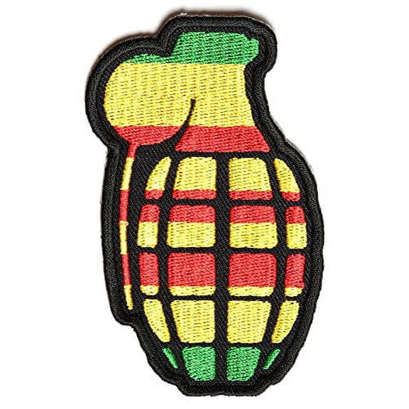 VIETNAM SERVICE RIBBON INSIDE GRENADE PATCH - Color - Veteran Owned Business.