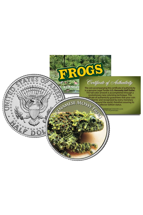 VIETNAMESE MOSSY FROG *Collectible Frogs* JFK Half Dollar US Colorized Coin COA