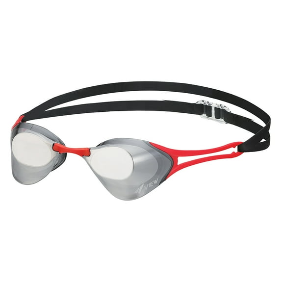 VIEW Swimming Gear V-127 Blade Zero Racing Swim Goggles, Smoke/Dark Silver Mirrored Lens