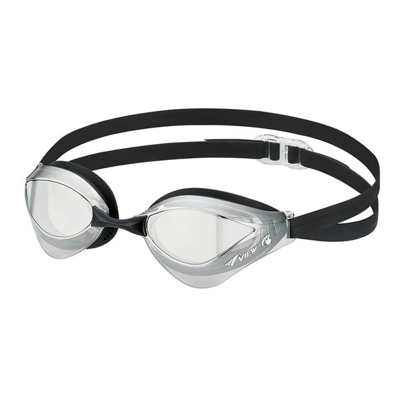VIEW Swimming Gear V-230ASA Blade Orca SWIPE Anti-Fog Racing Swim Goggles, Clear/Dark Silver Mirrored Lens