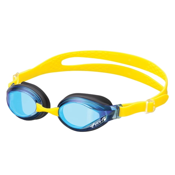 VIEW Swimming Gear V-760JASA SWIPE Junior Swim Goggles, Blue Mirrored Lens