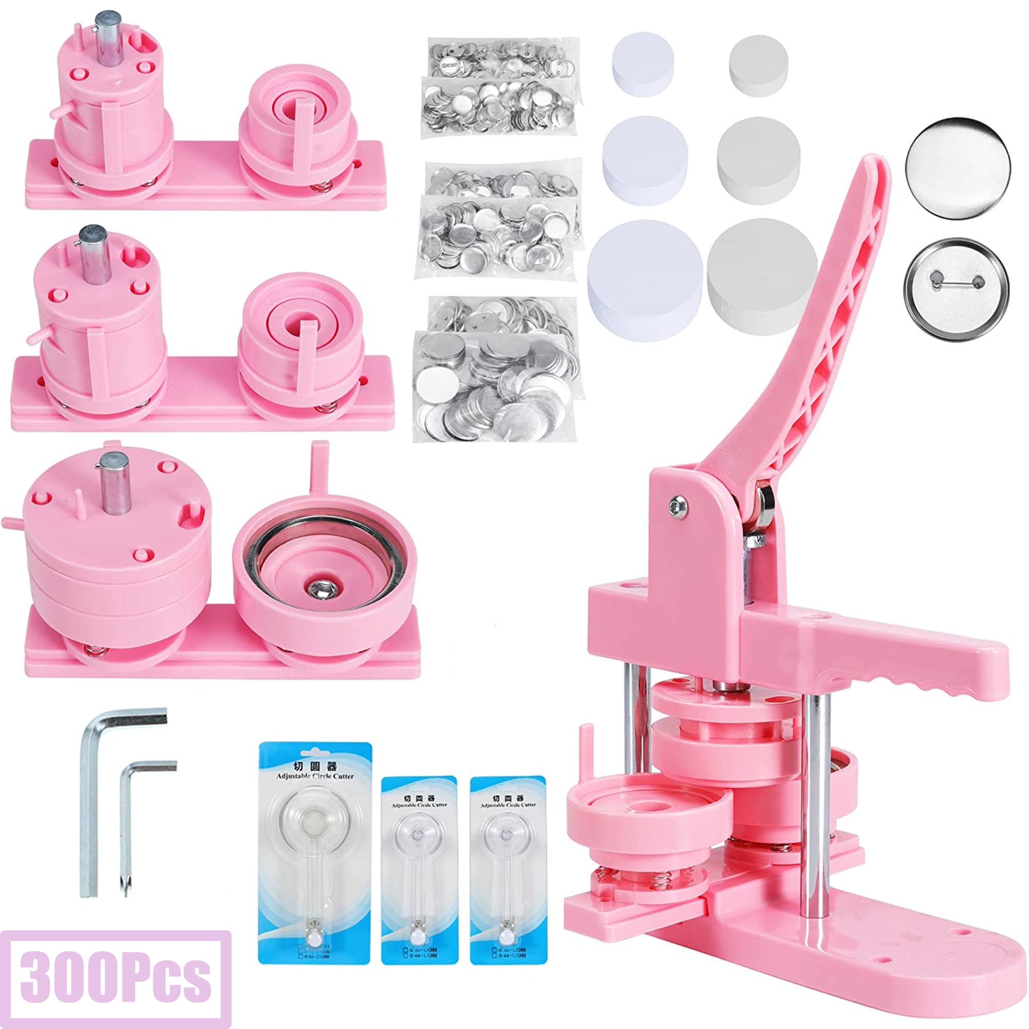 VIFERR Button Maker Machine, 300pcs Button Making Supplies Multiple ...
