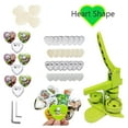 thumbnail image 1 of VIFERR Button Maker Machine Kit Heart Shaped DIY Pin Button Full Metal Installation-Free Badge Punch Press with 100pcs Button Parts Easy to use for Beginners , Kids, Arts, Christmas Party (Green), 1 of 9