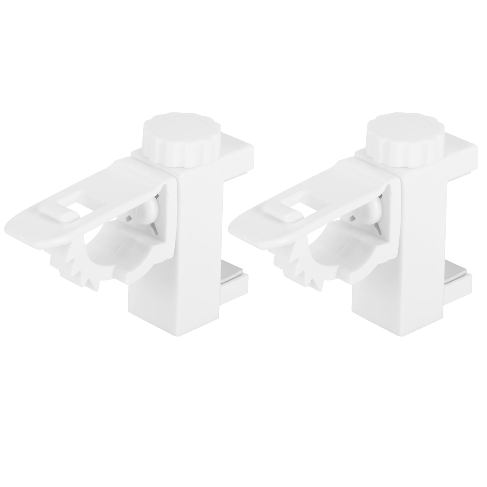VIFERR Curtain Rod Clamp Adjustable White Clamp Holders No Drill Curtain Rod Brackets Drapery