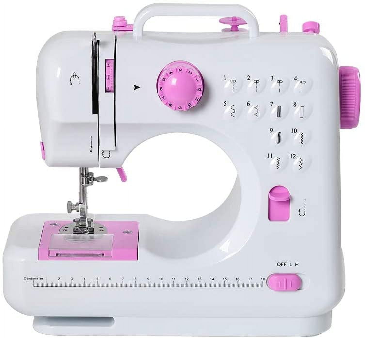 Viferr Electric Sewing Machine Crafting Speed Crafting Mending Machine Portable Mini with 12 Built-In Stitches, 2 Speeds Double Thread, Embroidery