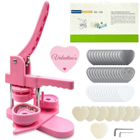Button Badge Making Machine Heart Shape Portable Upgrade Pin Maker ...